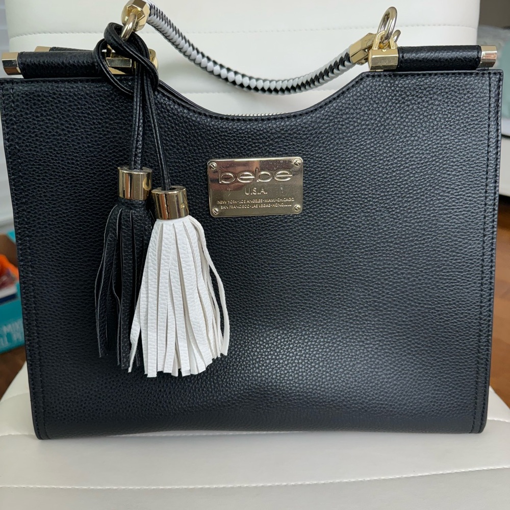 WOMENS BLACK BEBE HANDBAG